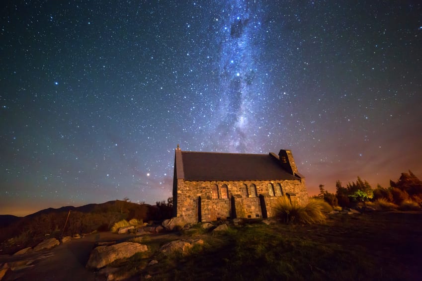 Mléčná dráha u jezera Tekapo